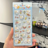 Lindas Pegatinas 3D con Relieve de Conejo de Dibujos Animados Kawaii, Calcomanías Transparentes a Prueba de Agua para Decorar Diarios, Fundas de Teléfono y Manualidades