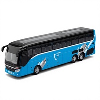 Modelo de Autobús de Aleación Metálica a Escala 32, Juguete con Ruedas Móviles, Sonido, Luces, Mecanismo de Retroceso y Puertas Abribles