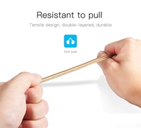 Câble de charge USB en nylon OEM vers Micro/iPhone/Type-C, câble de synchronisation de données à charge rapide 5 broches pour téléphone Samsung Xiaomi HTC Android