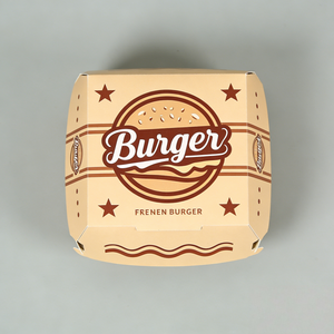 กล่องเบอร์เกอร์พิมพ์โลโก้สีเต็มรูปแบบสำหรับร้านอาหารฟาสต์ฟู้ด บริการเดลิเวอรี่ ขายส่ง กล่องเบอร์เกอร์แบบกำหนดเอง - Product Image 3