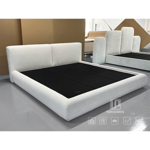 Letto Moderno Più Popolare per Camera da Letto, con Piattaforma in Tessuto <span class=keywords><strong>a</strong></span> <span class=keywords><strong>Due</strong></span> Sezioni Quadrate, Struttura Bassa, Stile Minimalista, Set Letto Matrimoniale King Queen - Product Image 2