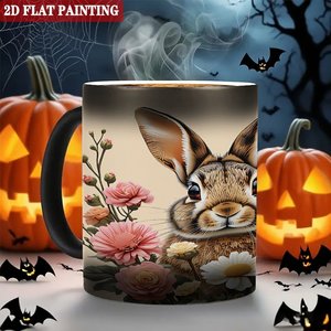 Matte Frosted 11oz Black <b>Ceramic</b> Coffee Mug Heat Sensitive Magic Drinking <b>Cup</b> - Product Image 6