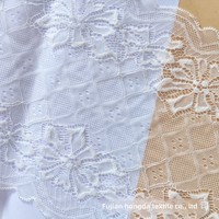 Celana Dalam Berpola Berlian Bahan Renda Elastis Tinggi Pakaian Tidur Lingerie ODM Nilon Filamen Dobby Rajutan Warp Knitting