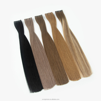 Extensions de cheveux naturels à bandes invisibles couleur piano, double épaisseur, sans couture, pour salons de coiffure