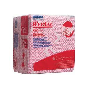 WYPALL-Toallita de 1 capa roja, 19127 L350xW340 mm aprox., doblada en un cuarto, WYPALL X80 - Product Image 1