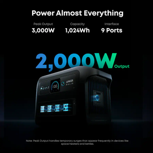 Generador Solar Portátil Anker SOLIX C1000X Gen 2 de 1024 Wh, Entrada de 600 W, Salida de 2000 W, Estación de Energía Compacta LFP para Campamentos, Caza y Viajes - Product Image 6