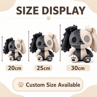 Peluche personnalisée lapin en direct d'usine avec rembourrage en coton PP, détails brodés, poupée de personnage en peluche pour marques IP originales