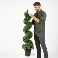 120cm Künstlicher Spiral-Topiary-Baum mit Milan-Blättern, Kunstpflanze für Innen- und Außendekoration