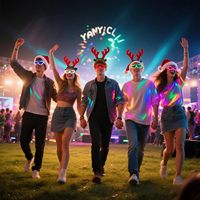 Accessoires lumineux pour adultes, cosplay, Halloween, fournitures de fête néon qui brillent dans le noir, lunettes de soleil à LED colorées en plastique