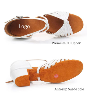 Chaussures de <span class=keywords><strong>danse</strong></span> latine <span class=keywords><strong>pour</strong></span> enfants à talon de 3,5 cm, en cuir PU, avec nœud, <span class=keywords><strong>pour</strong></span> filles, débutantes - Product Image 3