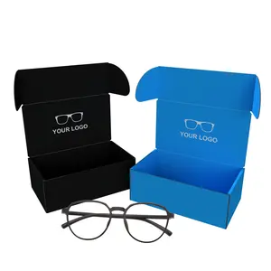 Printed Logo Empty Glasses Set Paper Cardboard Box Presbyopic Eyewear Corrugated Packaging Boxes For Sunglasses