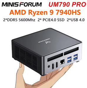MINISFORUM UM790PRO R9-7940HS高性能<span class=keywords><strong>GPU</strong></span> 780MミニゲームオフィスデザインコンピュータミニデスクトップコンピュータPC - Product Image 5