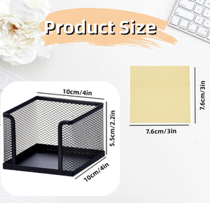 Mesh Memo Holder Black Metal Mesh Sticky Note Dispenser Cube Memo Pad Holder Desk <b>Organizer</b> for Office Home School - Product Image 2