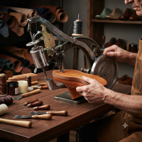 Machine manuelle de réparation de chaussures sans alimentation électrique - Équipement de couture du cuir à manivelle avec cadre en fonte