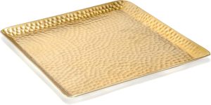 Plateau décoratif en aluminium écologique de haute qualité de finition lisse élégant décor à la maison plateaux de service à des fins d'affichage - Product Image 2