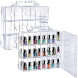 Boîte de rangement pour vernis à ongles à 48 compartiments, organisateur transparent pour gel UV, support portable double face en plastique avec poignée - Product Image 5