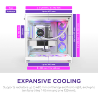 Nuevo Gabinete de PC NZXT H9 Flow RGB Negro Blanco de Torre Media ATX para Juegos con Vista de Cristal y 4 Ventiladores Preinstalados para PC de Escritorio para Juegos DIY 2025