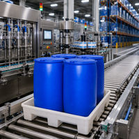 Fût en plastique HDPE bleu de qualité alimentaire 210L (55 gallons) robuste, étanche, à couvercle hermétique, pour le stockage de liquides chimiques, approuvé UN