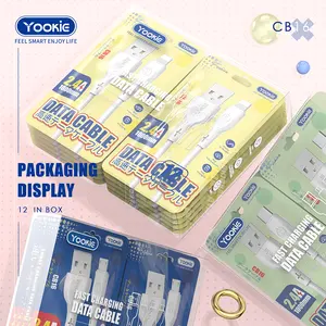 New Arrival Yookie Cheap Price 2.4A USB Fast Charging Best Quality Wholesale Data Cable For Moile Phone