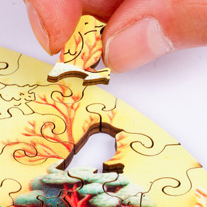 Puzzle en bois <span class=keywords><strong>Mandala</strong></span> Fleur pour adultes, pièces irrégulières uniques en forme d'animaux, découpe laser, <span class=keywords><strong>jeu</strong></span> de puzzle en bois en relief DIY - Product Image 2