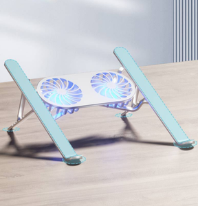 Katlanır 6-Speed ayarlanabilir yükseklik dizüstü soğutma standı masası dizüstü montaj tutucu çift hayranları ile - Product Image 2