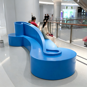 Juego de Banco y Macetero Combinados Personalizados de FRP, Muebles Modernos para Exteriores, Asientos Públicos Duraderos para Terminal de Aeropuerto - Product Image 6