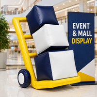 Chariot publicitaire gonflable personnalisé en forme de chariot à main, présentoir promotionnel pour la logistique, accessoires promotionnels, OEM ODM, logo, couleur, taille, impression personnalisée