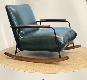 غرفة المعيشة من الجلد الشمعي الطراز العتيق ، غرفة المعيشة في المنزل ، كرسي - Product Image 1