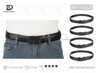 Cintura da uomo 4 cm x 125 cm con fibbia automatica nera formale in acrilico - Product Image 3