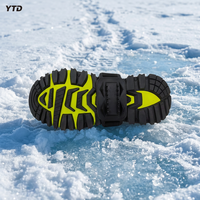 YTD YTD-039 Couvre-semelles antidérapants unisexe en caoutchouc pour chaussures de sécurité, avec crampons métalliques à pointes pour béton et glace, durables