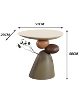 Table basse de style crème 2026, luxe léger, style nordique, pour petit appartement, salon, table d'appoint de canapé, en résine