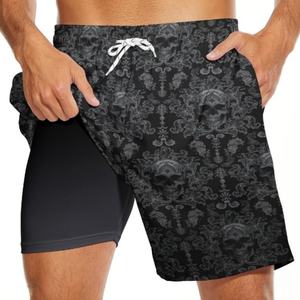 Maillot de bain une pièce imprimé léopard personnalisé pour homme, short de bain, maillot de bain de vacances, couleurs arc-en-ciel, poches latérales, bikini animal gingham pour adultes - Product Image 2