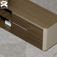 Bureau d'angle moderne pour cadres, en noyer, avec éclairage LED, convertible, extensible, modulaire, table de patron, mobilier de bureau de luxe