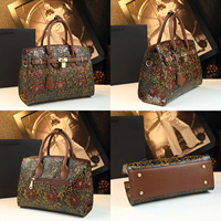 Tas Tangan Kulit PU Berlapis Minyak Embos Tiga Dimensi Camellia Baru Kustom, Tas Selempang Mewah untuk Wanita