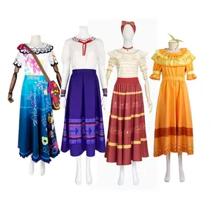 Halloween Cosplay Outfit Women Adult Princess Dresses Mirabel Isabella Encanto Adult Costume MIHC-012