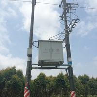 Poteau composite de distribution de 12 m pour ligne de distribution d'énergie 10 kV, poteau utilitaire en fibre de verre résistant aux intempéries, fournisseur OEM