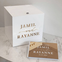 Boîte à vœux en acrylique blanc givré pour cadeau de mariage