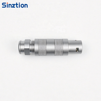 Connecteur RF circulaire coaxial Sinztion FFA 00S mâle demi-lune à encoche, avec contacts plaqués or, broches/noyaux personnalisables
