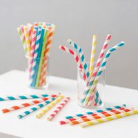 Pailles à boire en papier compostables de qualité alimentaire, multicolores, accessoire de fête quotidien