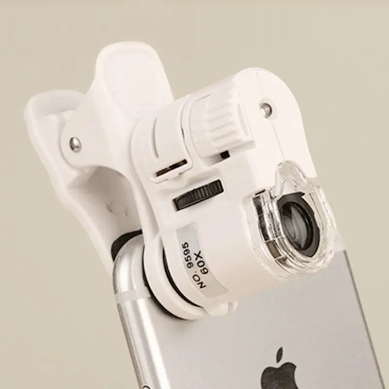 مصغرة المحمولة العالمي كاميرا دقيقة مشبك عدسة التكبير 60X الهاتف المحمول المجهر