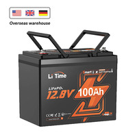 Livraison directe US EU Stock LiTime 12.8V 100Ah batterie au Lithium LiFePO4 auto-chauffante RV stockage d'énergie domestique énergie solaire