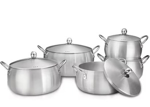 Aluminium Cookware 5pcs Set 16cm 18cm 20cm 22cm 24cm Pots and <strong>Pans</strong> Riveted Handle Freshness <strong>Preservation</strong> Holiday Kitchen Events - Product Image 3