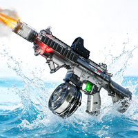 Nouveau produit - Pistolet à eau électrique M416 - Jouets - Pistolet à eau automatique transparent avec lumière LED clignotante pour enfants - Avec fumée