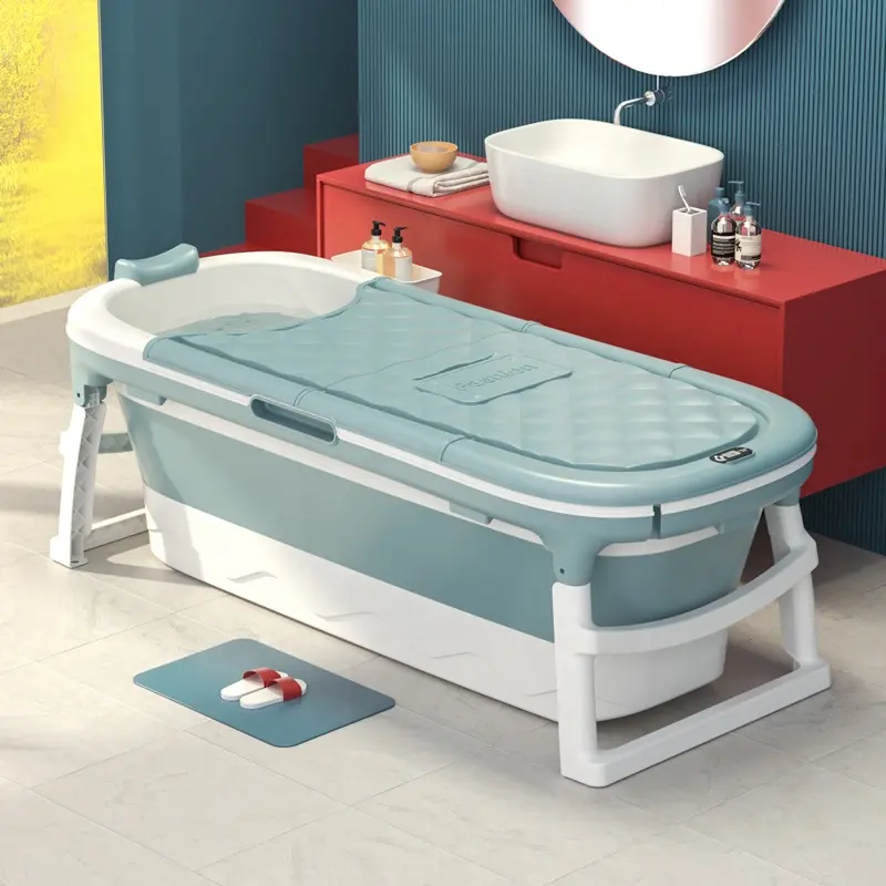 152 cm 대형 플라스틱 욕조 새로운 접이식 휴대용 접이식 성인 욕조 일반 목욕 배럴 플라스틱 접이식 욕조