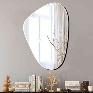 กระจกแต่งตัวติดผนังทรงยาวแบบไม่สมมาตร สีดำ ขนาดใหญ่ หรูหรา ดีไซน์โดดเด่น - Product Image 1