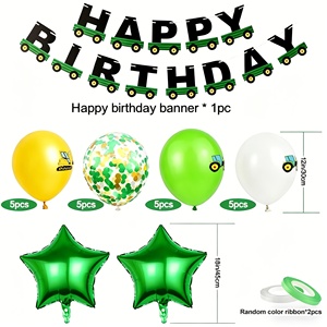 Nuovi Set di Palloncini a Tema Trattore Verde ed Escavatore con Striscione per Feste di Compleanno dei Ragazzi - Product Image 5