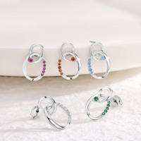 Meistverkaufter 925 Sterling Silber Doppelt Verschlungener Zirkonia Rhodium-Plattierter Damenschmuck Großhandel