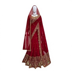 TENNECY Faux Georgette Floor-Length Reversible Stretchable Wrinkle-Free Quick-Dry <b>Saree</b> <b>Blouse</b> Piece Duptta Women Traditional - Product Image 1