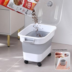 Contenedor Plegable y Hermético de Plástico y Goma para Almacenamiento de Alimentos para Mascotas, a Prueba de Humedad, para <span class=keywords><strong>Perros</strong></span> y Gatos - Product Image 3