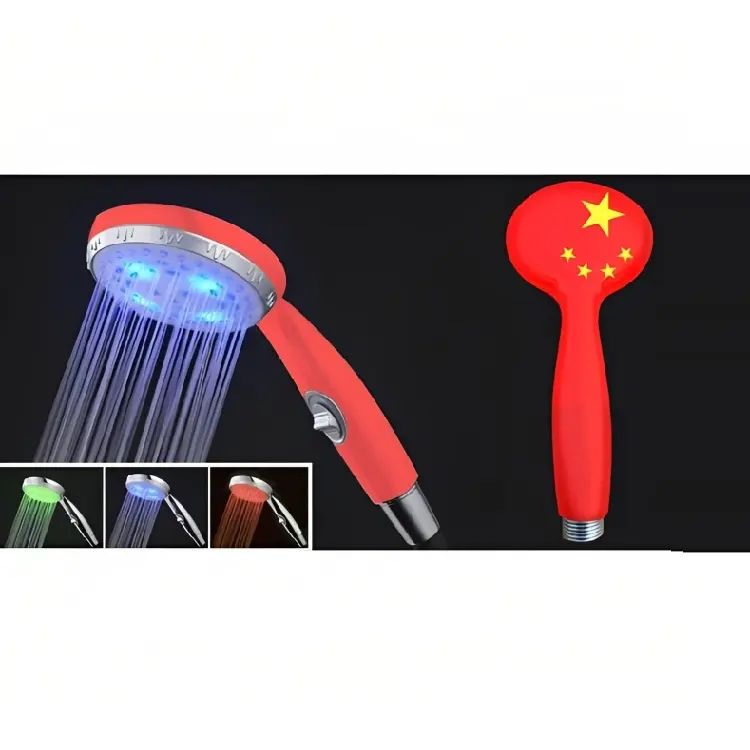 Китай флаг ручной душ распродажа лучшая ванная комната оборудование с красочными светодиодами по доступным ценам от нас производитель